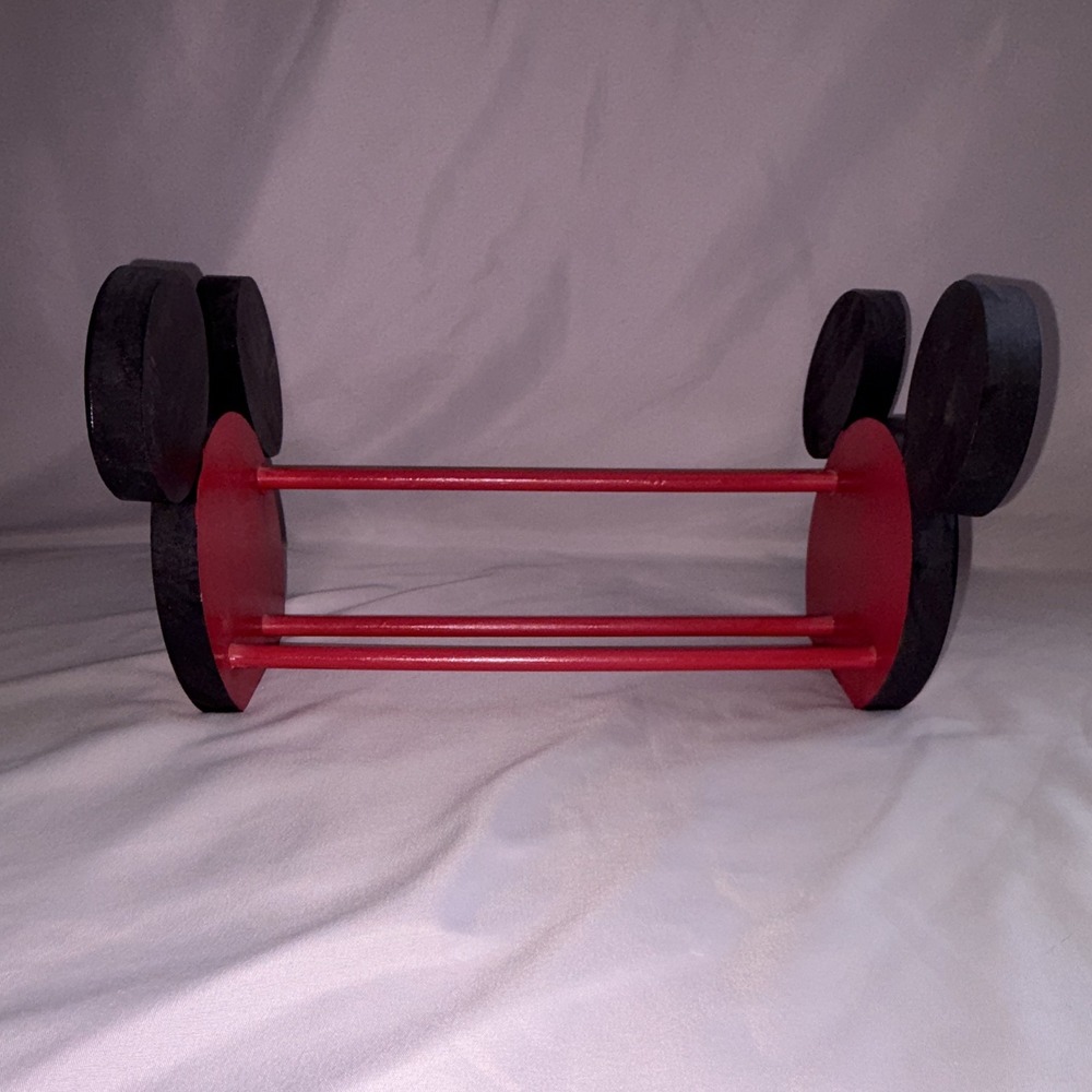 Vintage Disney Mickey Mouse Wooden Painted Holder/Rack Red & Black 13in x 8in - Picture 4 of 6